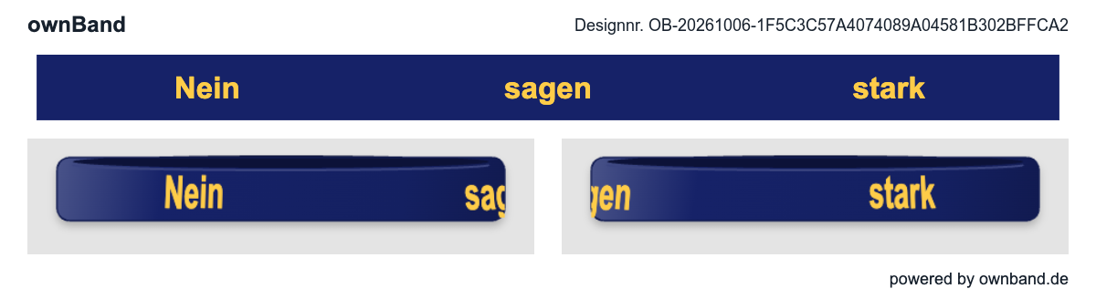 Bestbands · Grenzen ziehen - Nein sagen macht stark Wristband · Standard · Konfigurator-Vorschau
