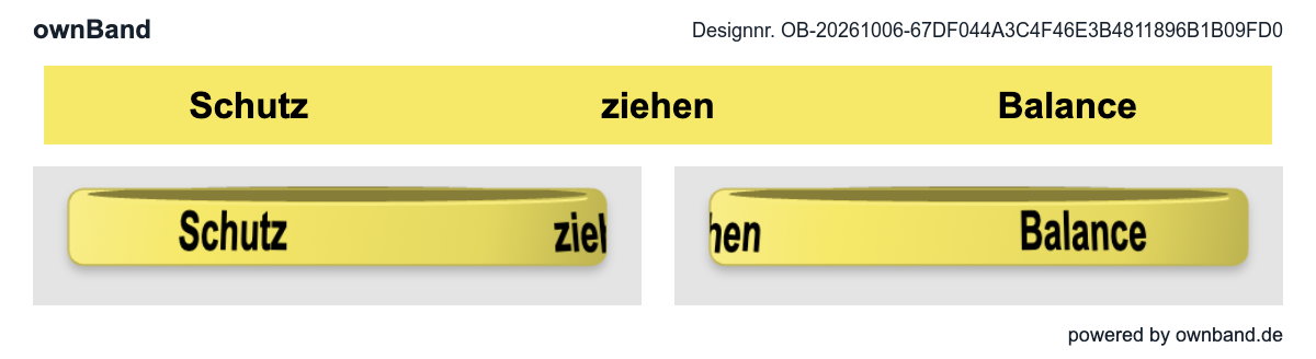 Bestbands · Grenzen ziehen - Schutz und Balance Silikonband · Standard · Konfigurator-Vorschau