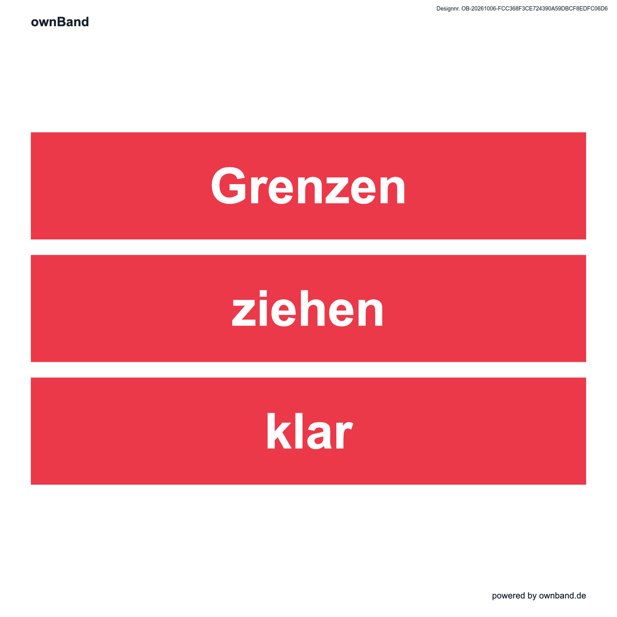 Bestbands · Grenzen ziehen - Klare Linie setzen Armband · Standard